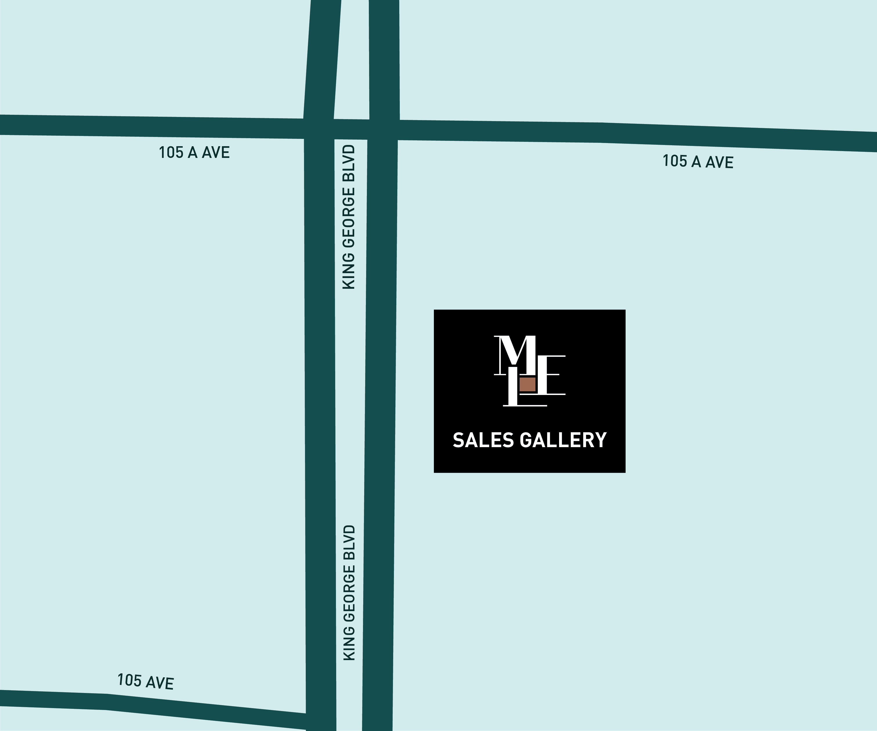 Map showing MLE Sales Gallery presentation centre location